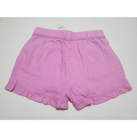 Crewcuts Girls Ruffle Hem Solid Pink Linen Blend Pull On Shorts Summer Vacation - Picture 4 of 5